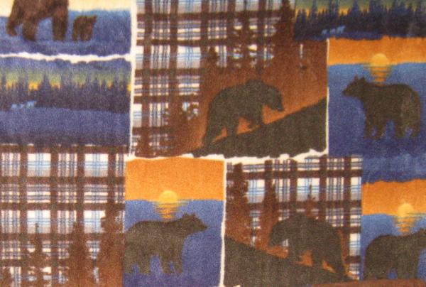 Bears Plaid Print Adult Size Fleece Pillowcase picture