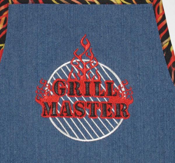 Embroidered GRILLING APRON - Denim Grilling or Cooking Apron