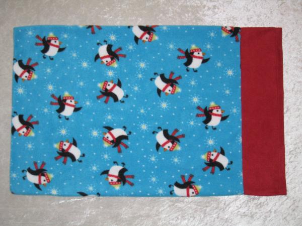 Winter Penguins Adult Size Fleece Pillowcase