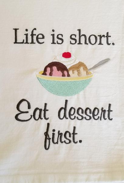 Eat Dessert First Extra Large Flour Sack Towels picture