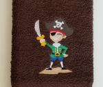 Pirate Embroidered Hand Towel