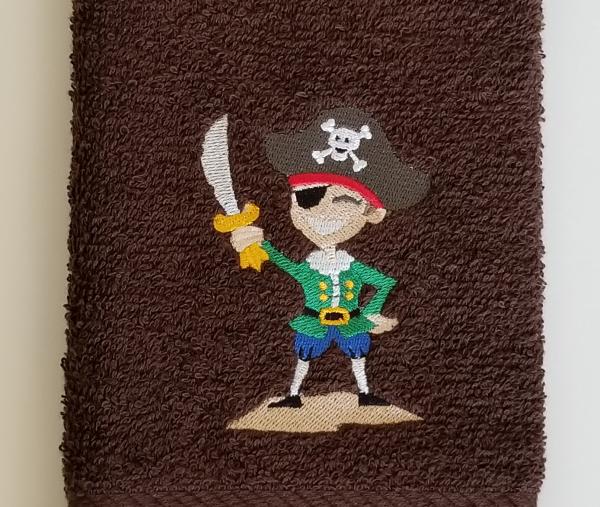 Pirate Embroidered Hand Towel picture