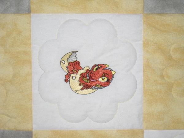 Boy or Girl Baby Hatching Dragons Soft Flannel Blanket picture