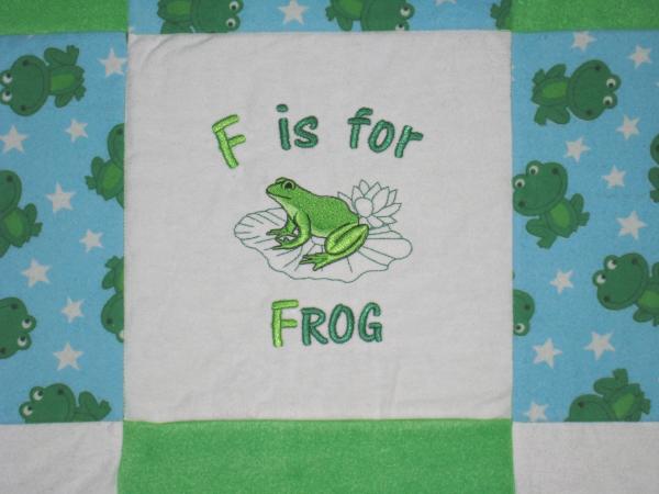 CUTE FROG Embroidered Soft Flannel Blanket picture