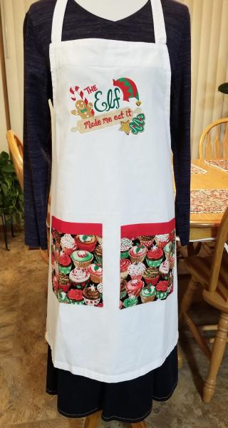 Christmas Elf Embroidered Adult Apron Great Gift! picture