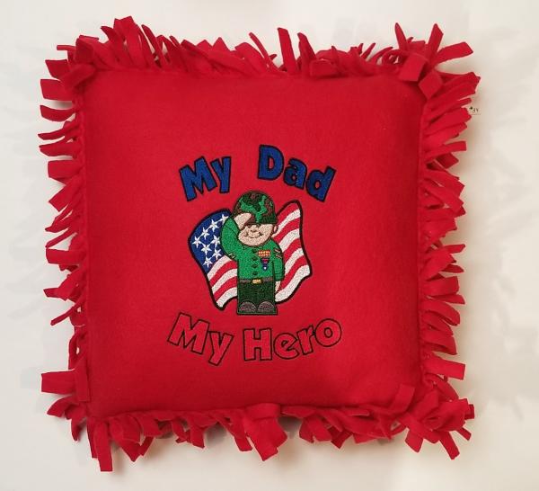 My Dad My Hero Embroidered Fleece Pillow picture