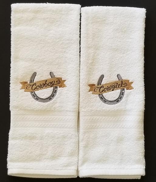 Cowboy and Cowgirl Hand Towel Set