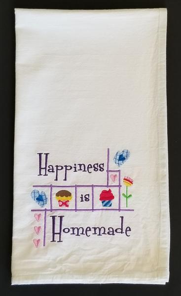 Happiness is Homemade Saying Extra Large Flour Sack Towels picture