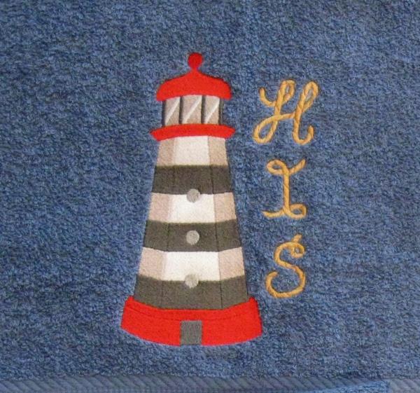 HIS and HERS 4 Piece Lighthouse Towel Set picture