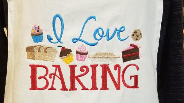 I Love BAKING Embroidered Adult Apron Great Gift! picture