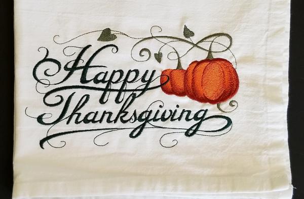 Happy Thanksgiving Extra Large Flour Sack Towels picture