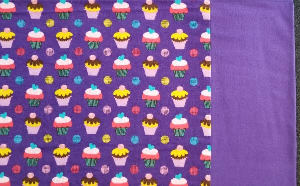 SWEET FROSTED CUPCAKES Flannel Pillowcase for Kid Size or Adult Size Pillows picture