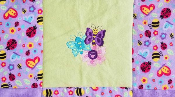 BUTTERFLIES and BEES S Soft Flannel Blanket picture