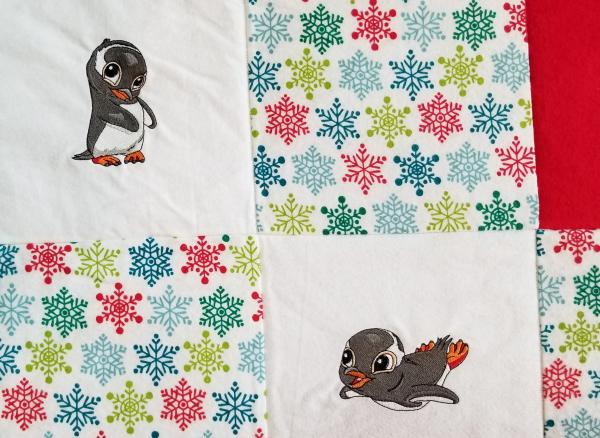 Baby Penguins Soft Flannel Blanket picture