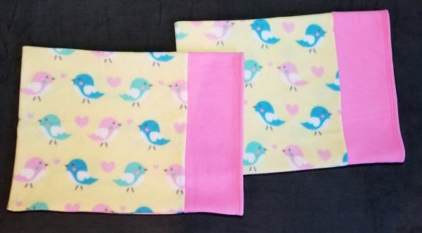 Colorful Birds Print Kids Small Fleece Pillowcase