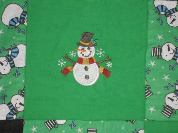 Cute Snowman and Snowflake Soft Flannel Blanket picture