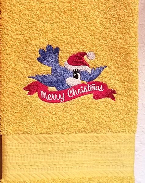 Merry  Christmas Bluebird Towels picture