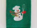 Christmas Baking Snowman Kitchen Hand Towel