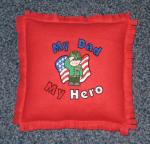 My Dad My Hero Embroidered Fleece Pillow