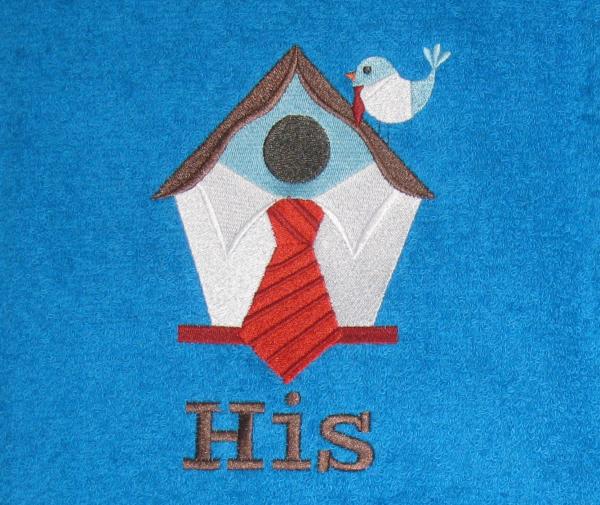 His and Hers Birdhouses Bath Towels picture