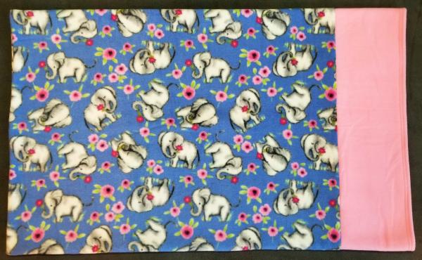 Elephants Print Adult Size Fleece Pillowcase