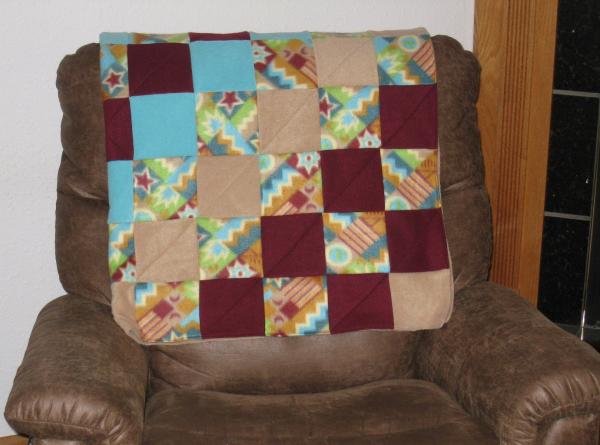 SOUTHWEST BLOCK QUILT Around the World Pattern Fleece Quilt Soft Two Layer Fleece Blanket picture