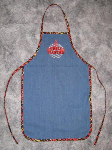 Embroidered GRILLING APRON - Denim Grilling or Cooking Apron picture