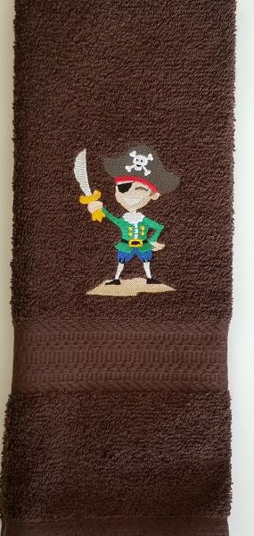 Pirate Embroidered Hand Towel picture