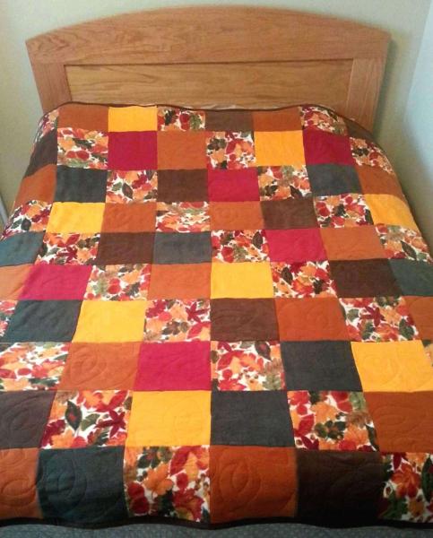 BEAUTIFUL AUTUMN QUILTED Fleece Blanket Soft Blanket for Twin or Full Bed picture