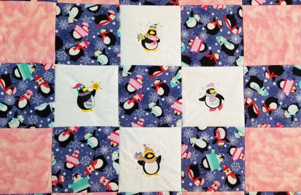 Winter Penguins Soft Flannel Blanket picture