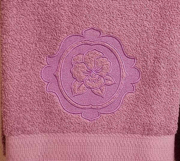 Pansy Embossed Bath Towel and Hand Towel Set picture