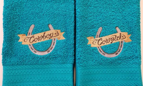 Cowboy and Cowgirl Hand Towel Set picture