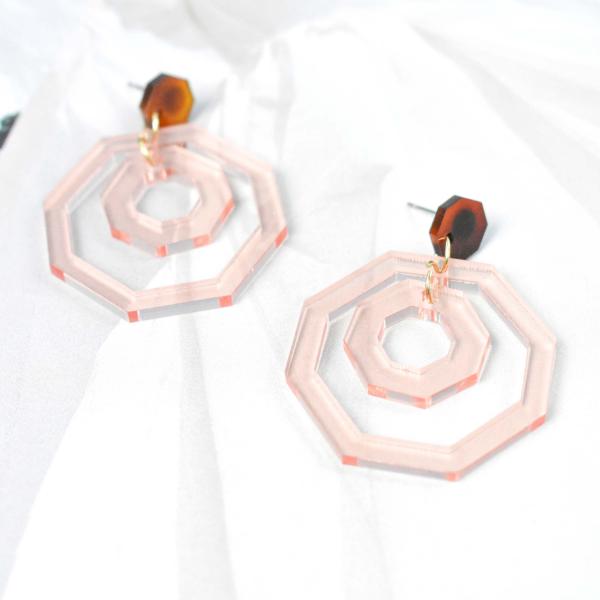 ROSE GOLD OCTAGON TATE EARRINGS picture