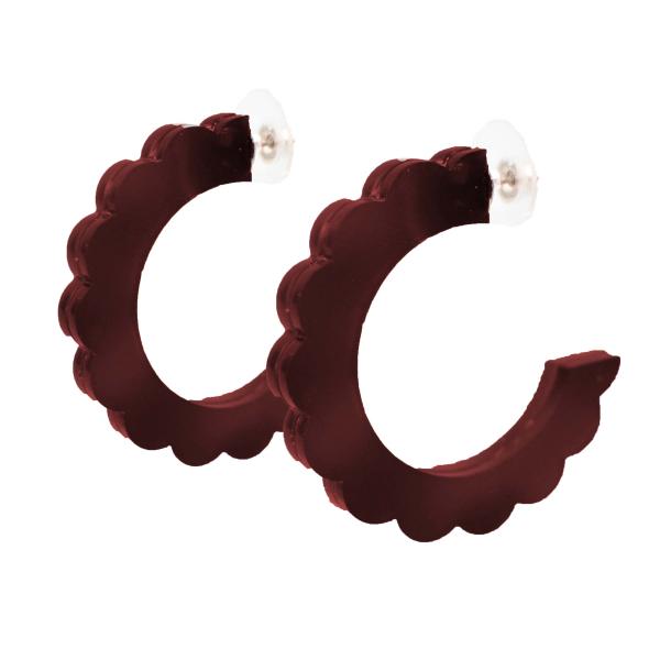 GARNET SCALLOPED HOOPS picture