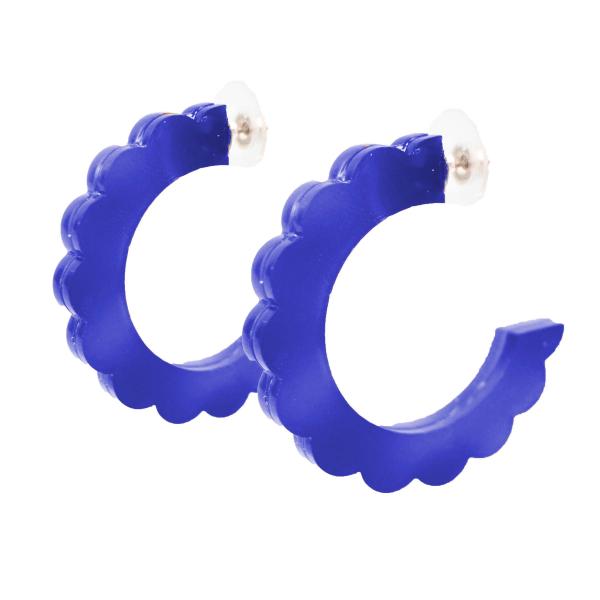 COBALT SCALLOPED HOOPS