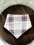 Red & Grey Plaid Bandana Bib