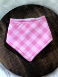 Large Pink Gingham Bandana Bib