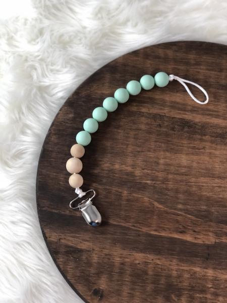 Mint Green Pacifier Clip picture