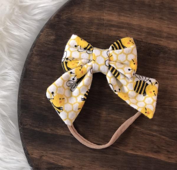 Honey Bees Bow Nylon Headband picture