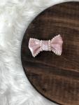 Pink Pearl Ribbon Mini Clip Bow