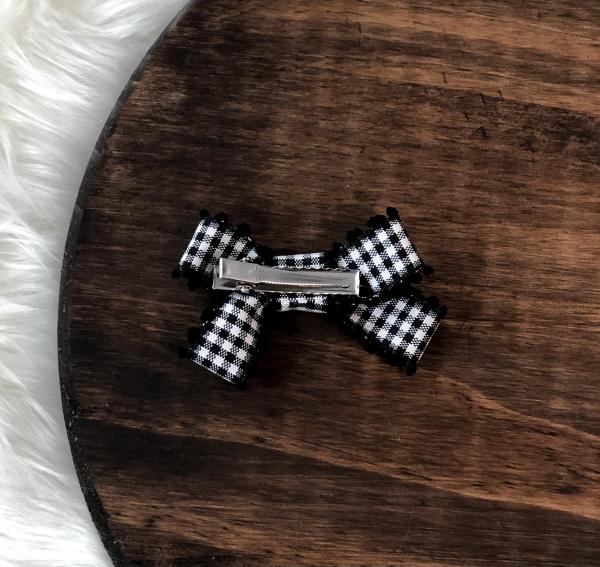 Buffalo Plaid Ribbon Mini Clip Bow picture