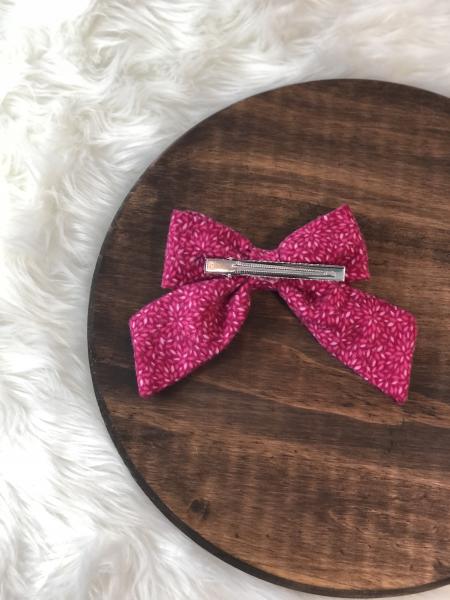 Hot Pink Mini Floral Clip Bow picture