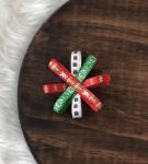 Christmas Pinwheel Ribbon Mini Clip Bow