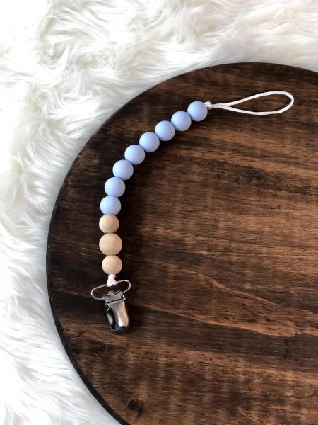 Light Blue Pacifier Clip picture