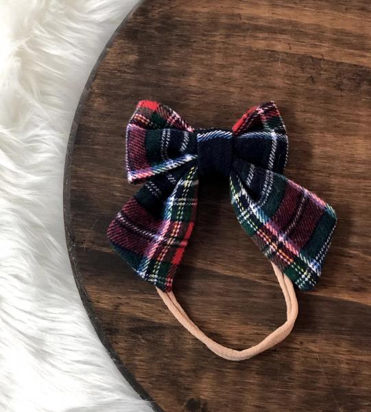 Tartan Bow Nylon Headband picture