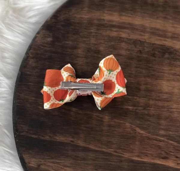 Pumpkins Ribbon Mini Clip Bow picture