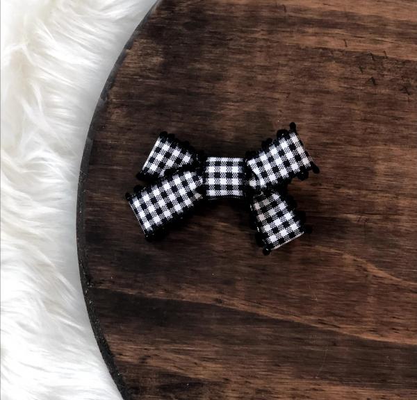 Buffalo Plaid Ribbon Mini Clip Bow picture