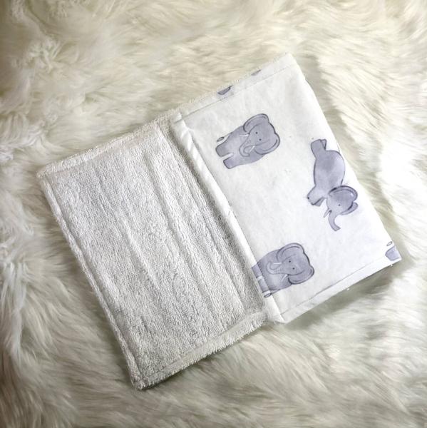 Watercolor Elephants Burp Cloth picture