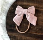 Light Pink Bow Nylon Headband