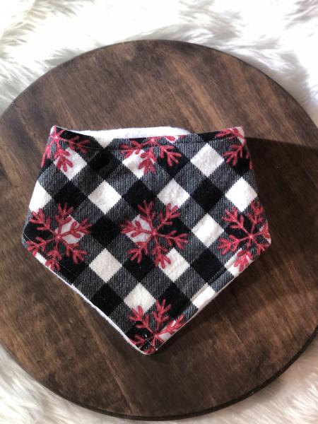 Snowflake Buffalo Plaid Bandana Bib picture